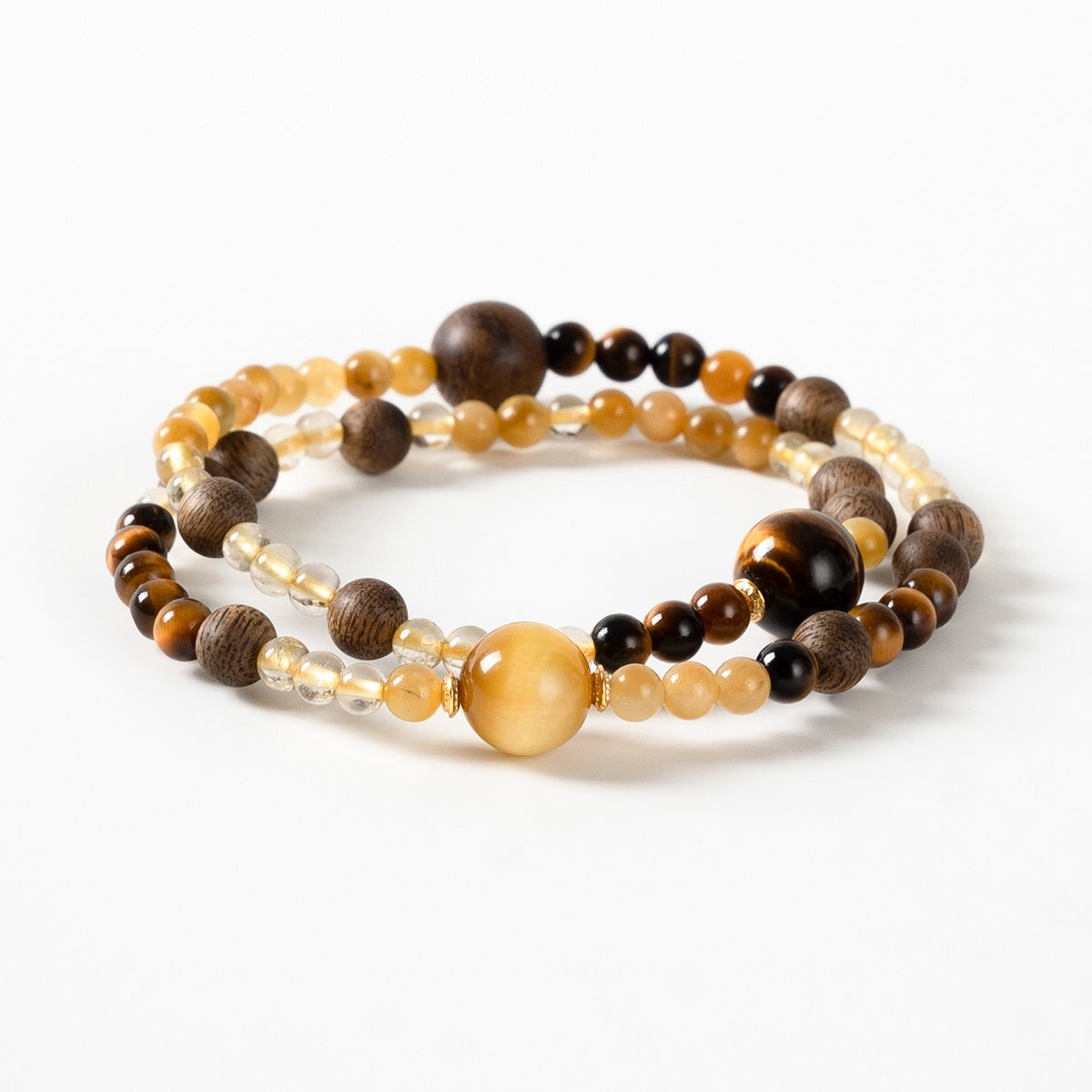 Tiger Eye & Rutilated Quartz & Agarwood Crystal Bracelet