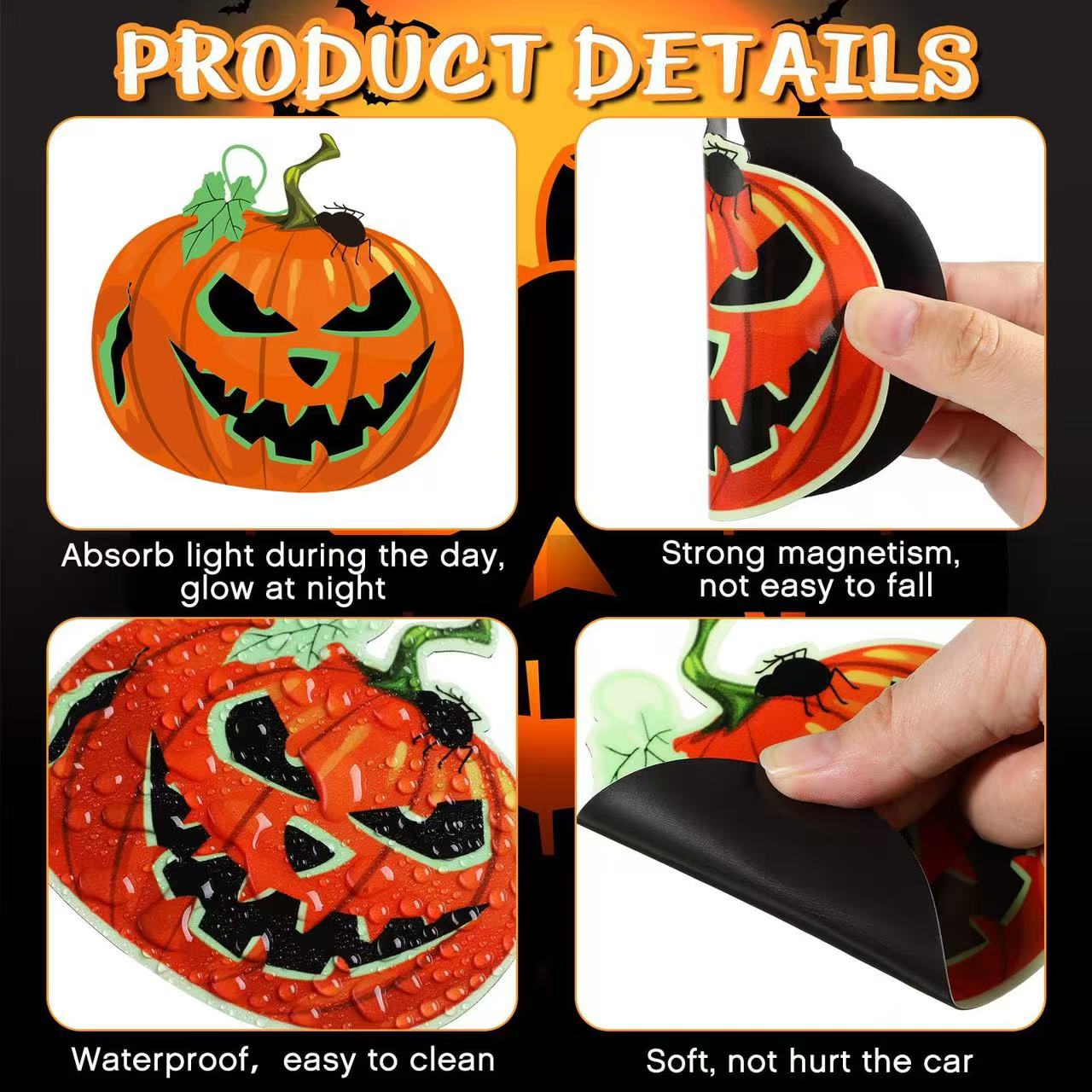Halloween Car Magnetic Luminous Stickers(18PCS) - Fits All Cars