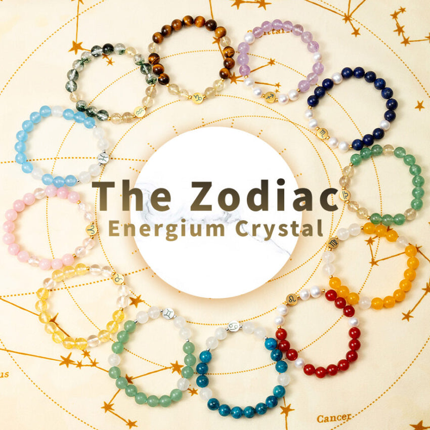 12 Zodiac Energy Crystal Bracelets