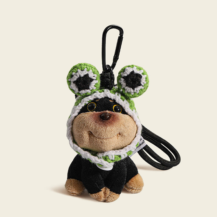 Adorable Bee Puppy Plush Backpack Charm Keychain