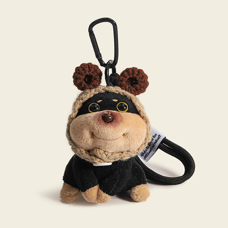 Adorable Bee Puppy Plush Backpack Charm Keychain