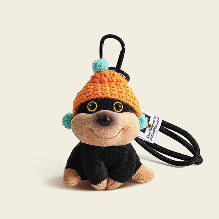 Adorable Bee Puppy Plush Backpack Charm Keychain