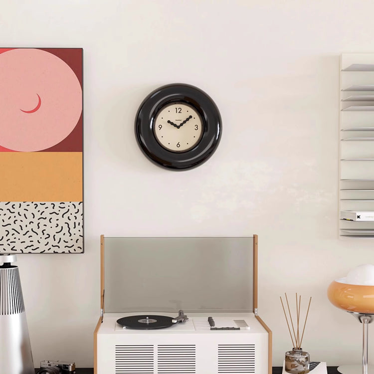 Mid-Century Art Bagel Retro Wall Clock - Living Room Hanging Clock