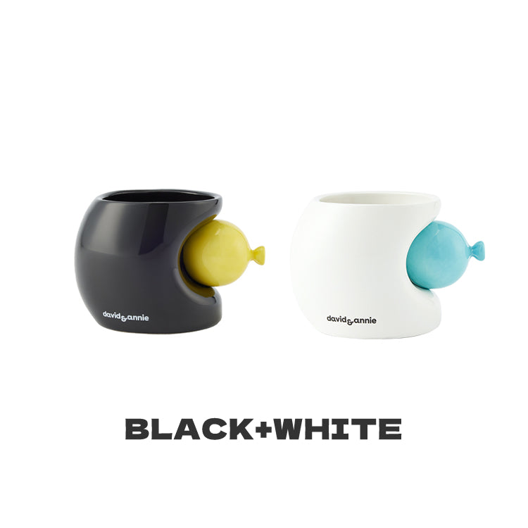 Unique Balloon Coffee Cup - High-Design Color-Blocked Ceramic Couple Mugs