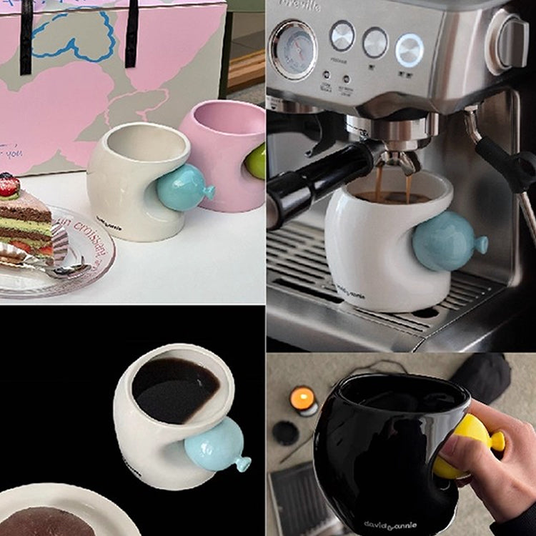 Unique Balloon Coffee Cup - High-Design Color-Blocked Ceramic Couple Mugs