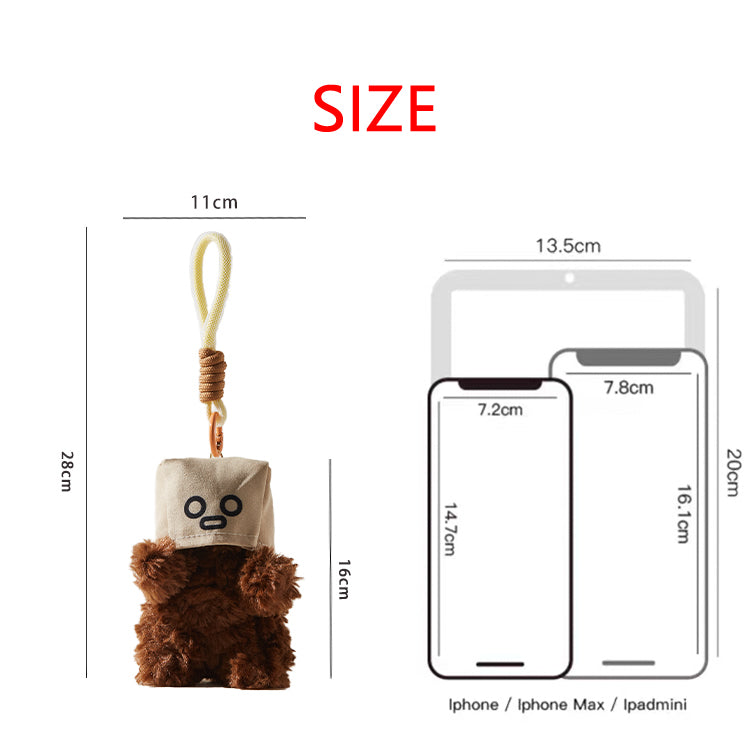 Cartoon Shy Westie Plush Keychain Funny Bracelet