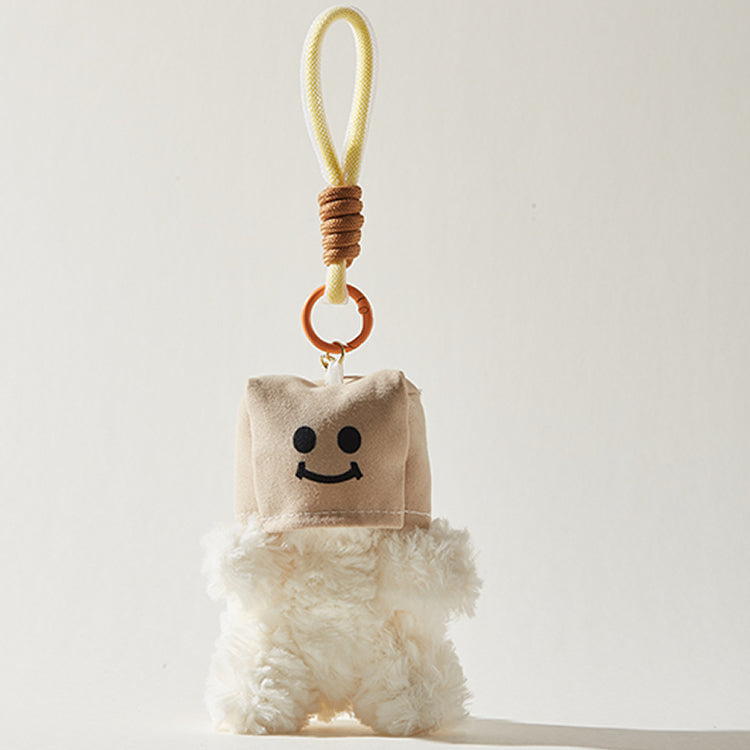 Cartoon Shy Westie Plush Keychain Funny Bracelet