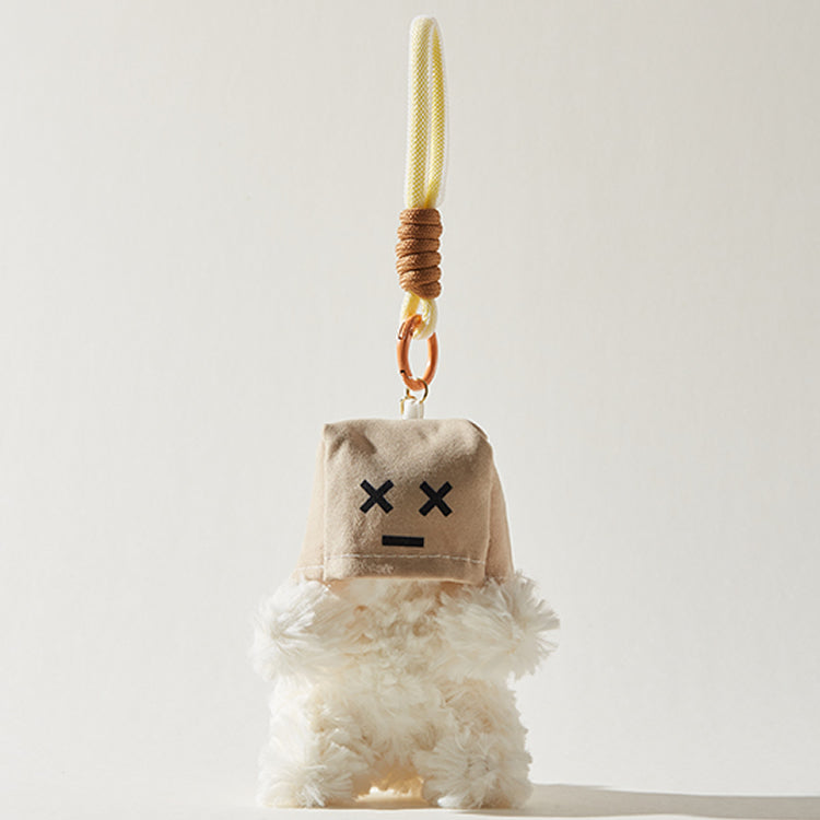 Cartoon Shy Westie Plush Keychain Funny Bracelet