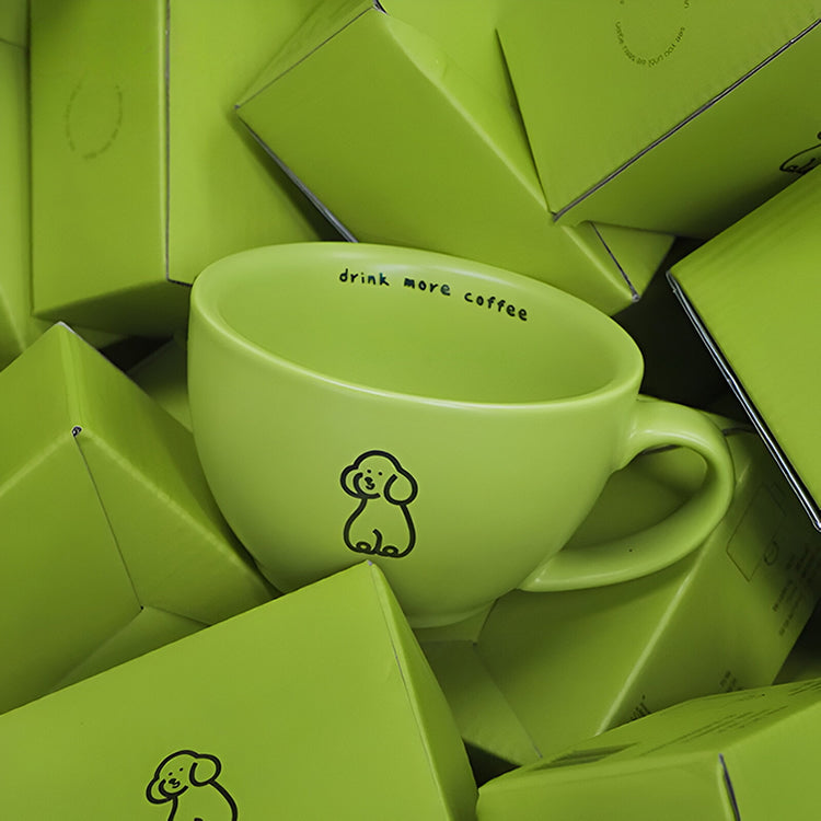 Coffee Cup Set with Reinforced Porcelain Coaster & Latte Art Mug Cup