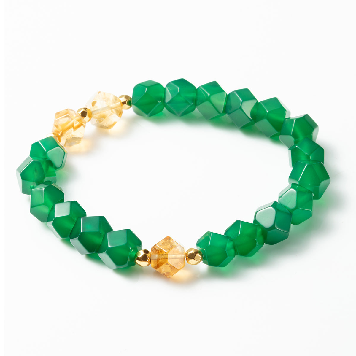 Faceted Octagon-Cut Natural Crystal Bracelets For Couples 17.5CM