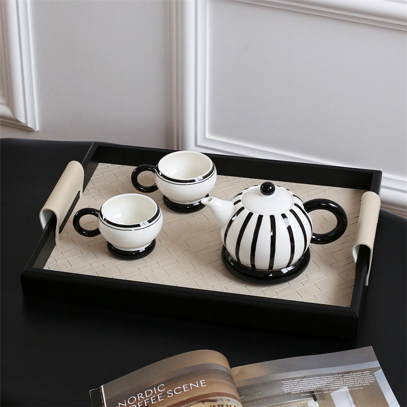 French Chic Leather Tray - Entryway Organizer for Aromatherapy & Gifting