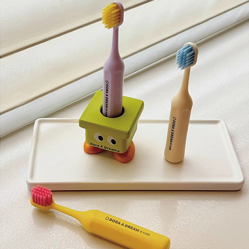 Kids Cartoon Stool Toothbrush Holder - No-Drill Bathroom Organizer, Multi-Color