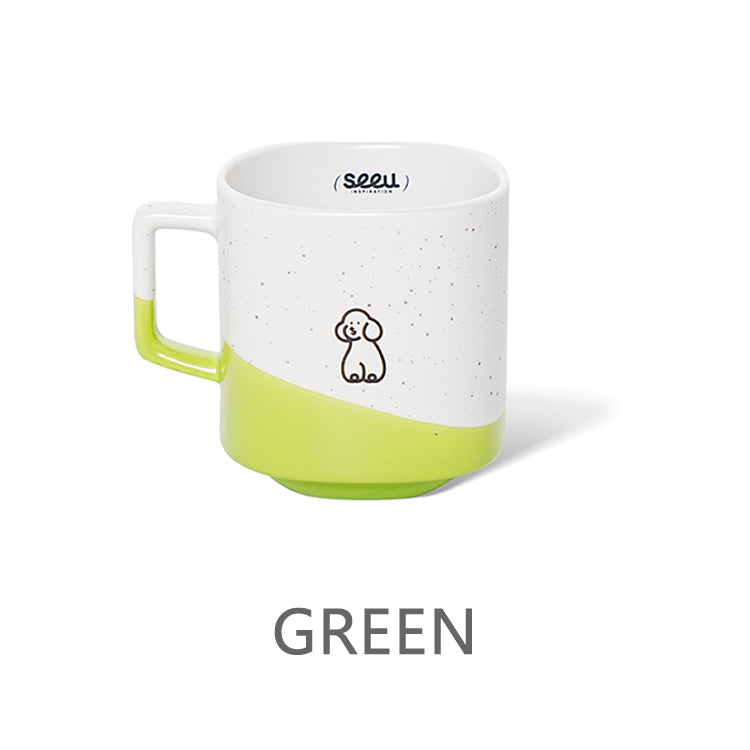 Oreo Color - Blocked Puppy Mug, 330ml Ceramic Coffee Cup