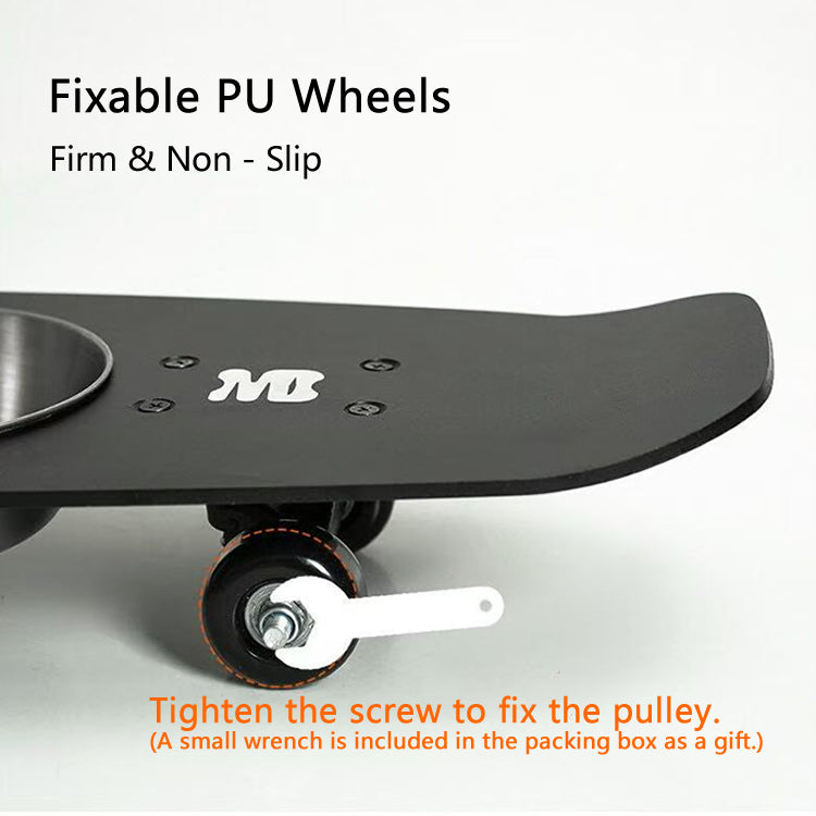 Skateboard Design Stainless Steel Pet Bowl - Large Mouth Durable Cat/Dog Bowl