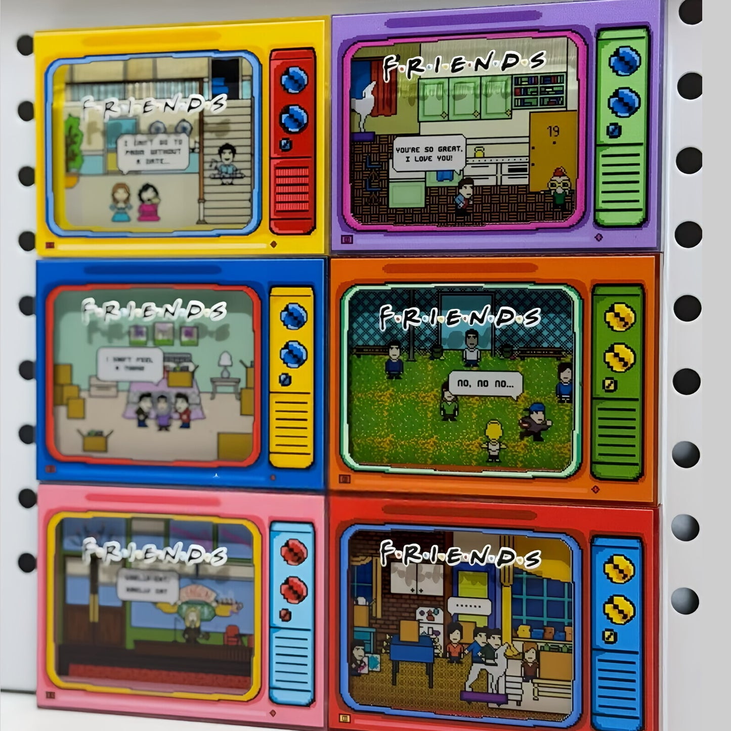 Friends TV Show 6-Scene Pixel Art Acrylic Fridge Magnets|Retro TV Design