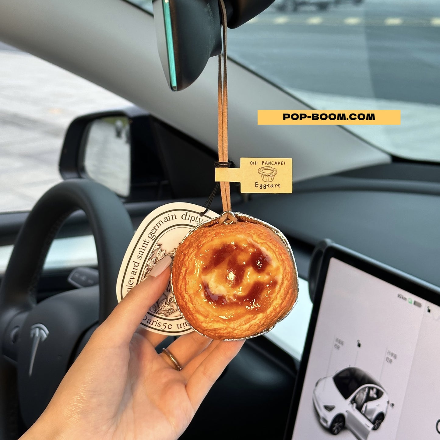 Handmade Bread Stress Relief Charm| Croissant/Bagel/EGG TART Car Hanging Decor | Universal Squishy Keychain for Door/Bag
