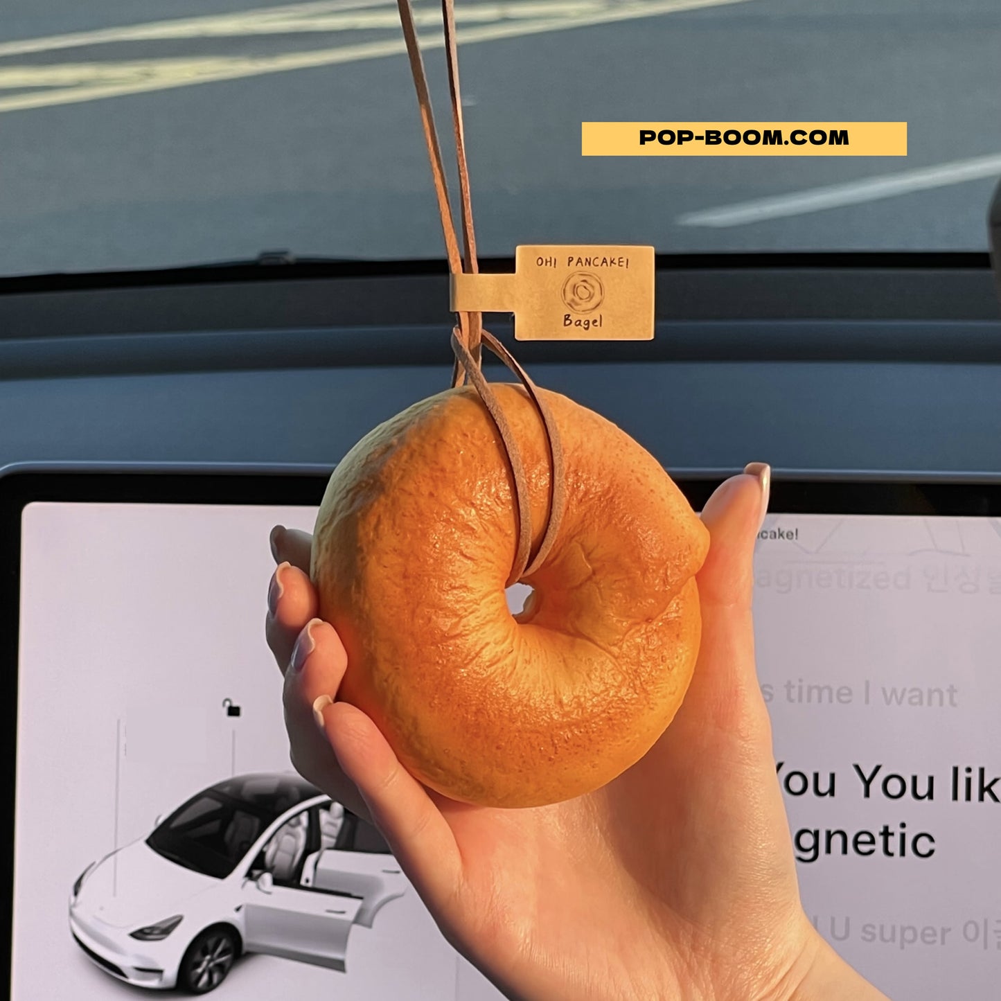 Handmade Bread Stress Relief Charm| Croissant/Bagel/EGG TART Car Hanging Decor | Universal Squishy Keychain for Door/Bag