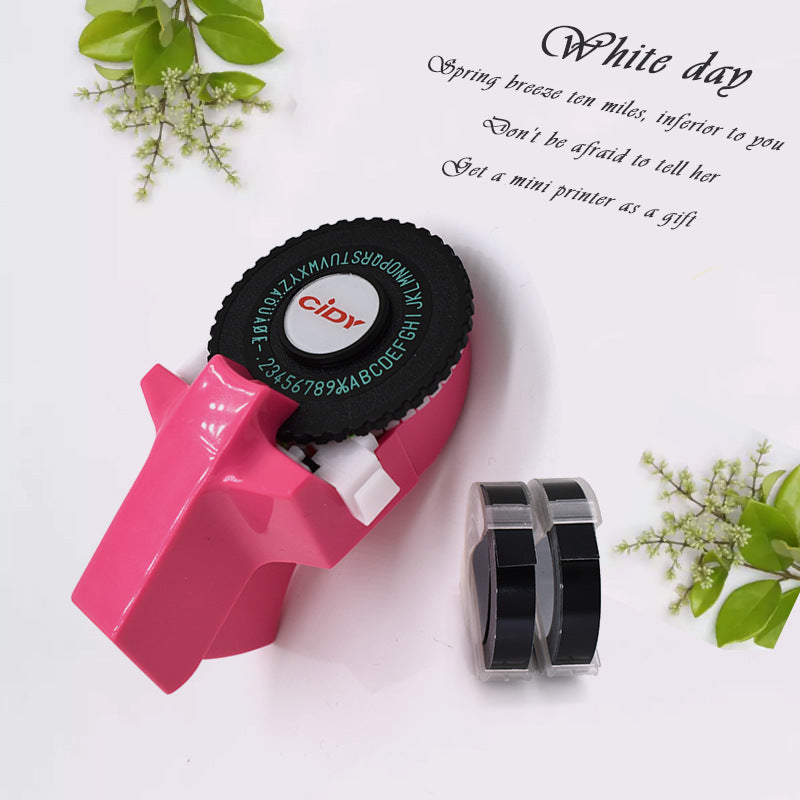 Portable Mini Embossing Label Maker|2 Free Tapes Included|No Ink/Charging Needed (Multi-Color Options)