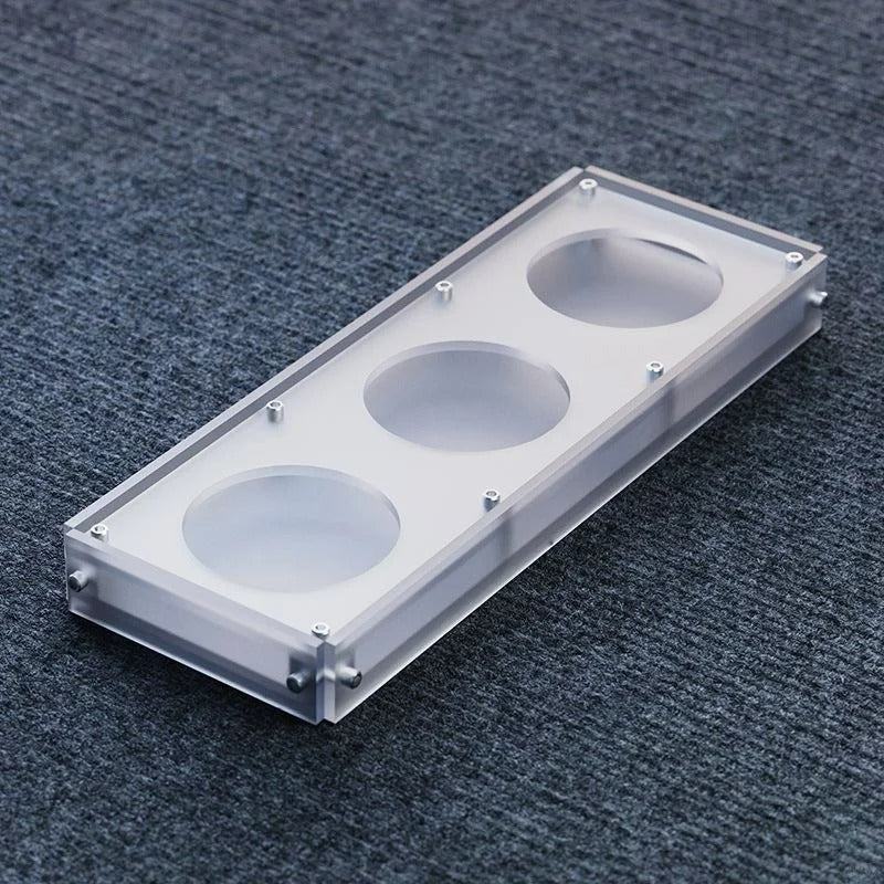 Non-Slip Acrylic Coaster & Cup Holder | Heat-Resistant for Coffee & Tea | Frosted Clear/Black | Recessed Design