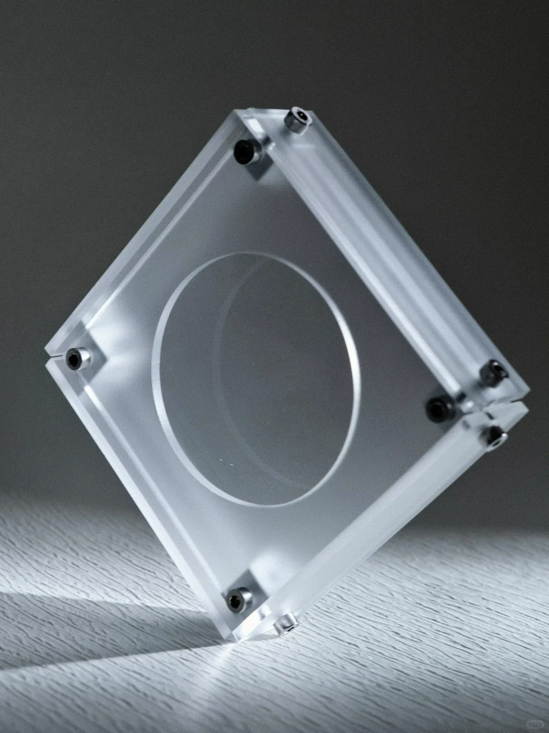 Non-Slip Acrylic Coaster & Cup Holder | Heat-Resistant for Coffee & Tea | Frosted Clear/Black | Recessed Design