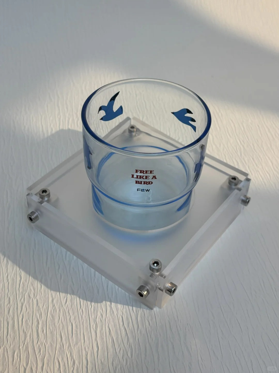 Non-Slip Acrylic Coaster & Cup Holder | Heat-Resistant for Coffee & Tea | Frosted Clear/Black | Recessed Design