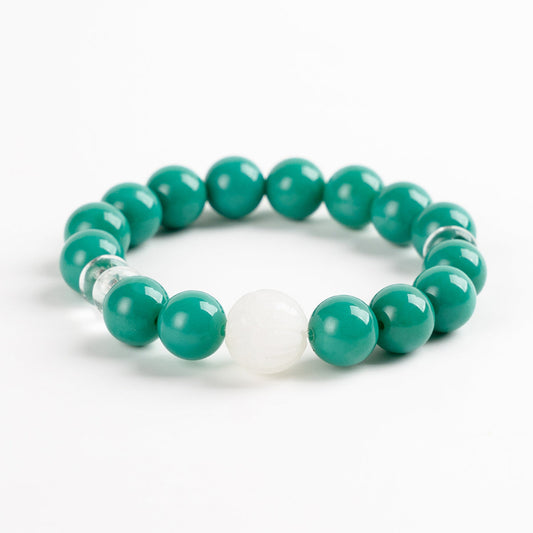 Turquoise Agate & White Jade Bracelet for Protection