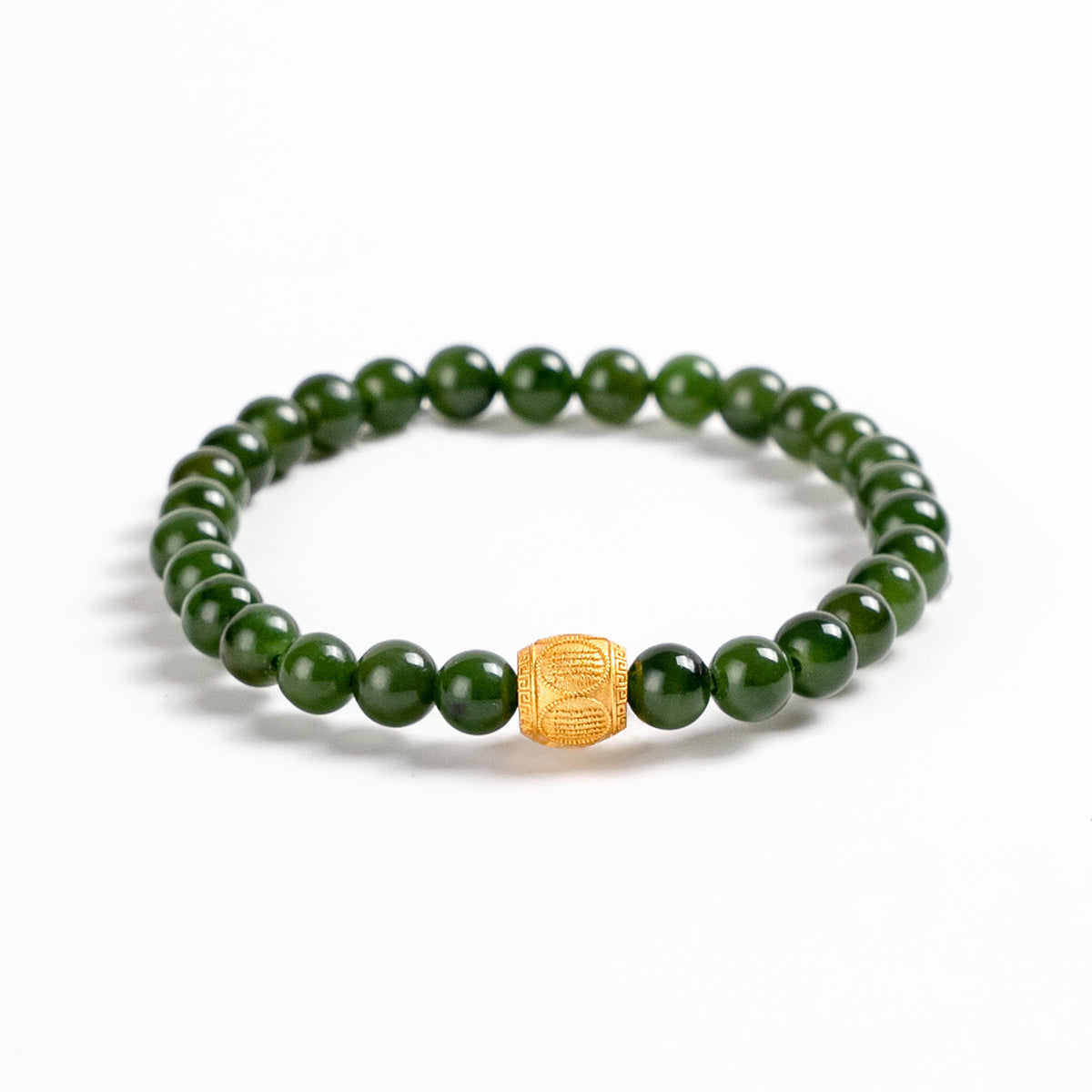 Green Jade Mantra Bead Bracelet