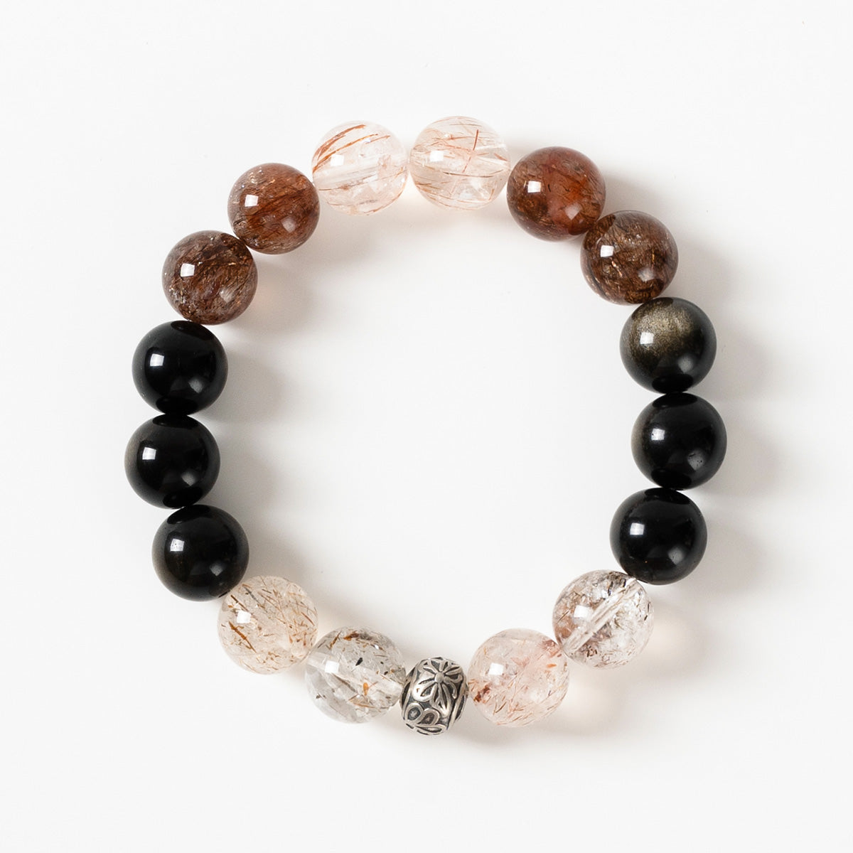 Black Obsidian Harmony Shield Crystal Bracelet
