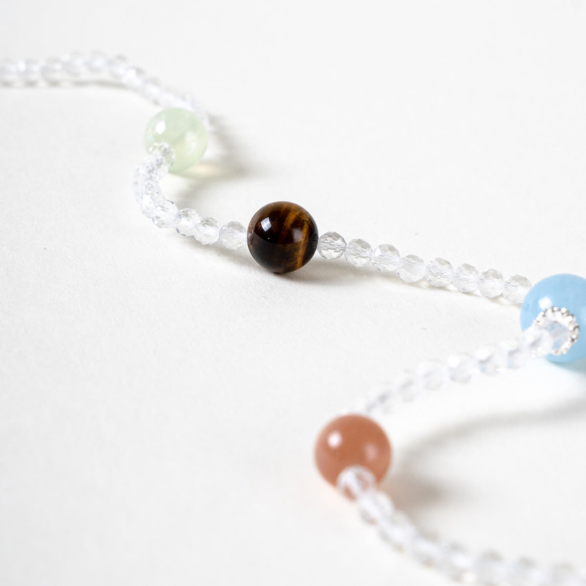 Tirana Clear Quartz & Aquamarine Necklace 42.5cm