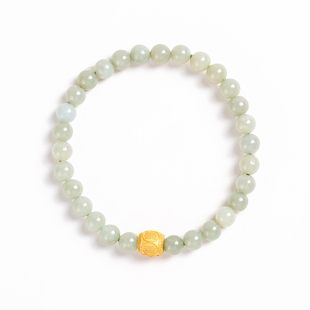 Hetian Jade &amp; Mantra Bead Bracelet 6mm|Attract Health