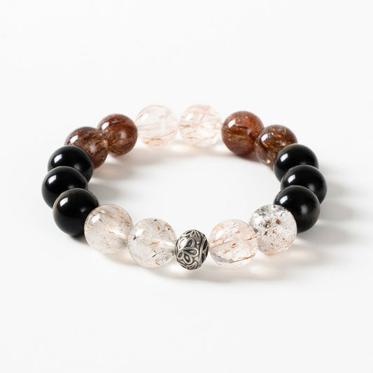 Black Obsidian Harmony Shield Crystal Bracelet
