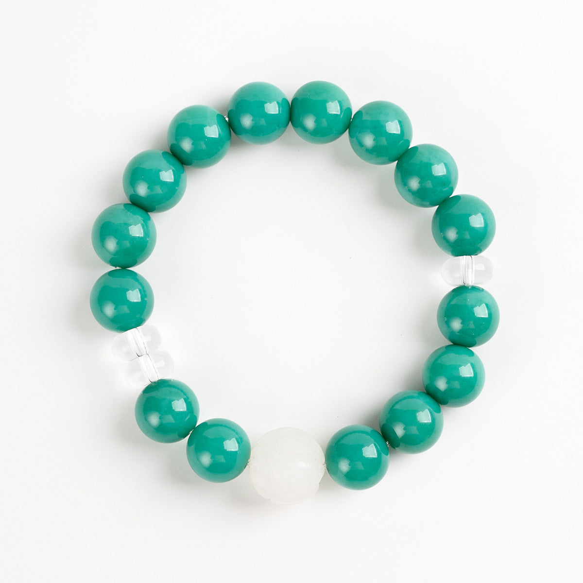 Turquoise Agate & White Jade Bracelet for Protection