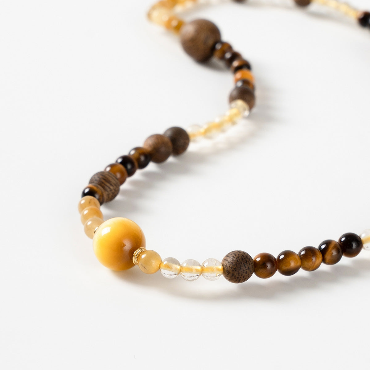 Tiger Eye & Rutilated Quartz & Agarwood Crystal Bracelet