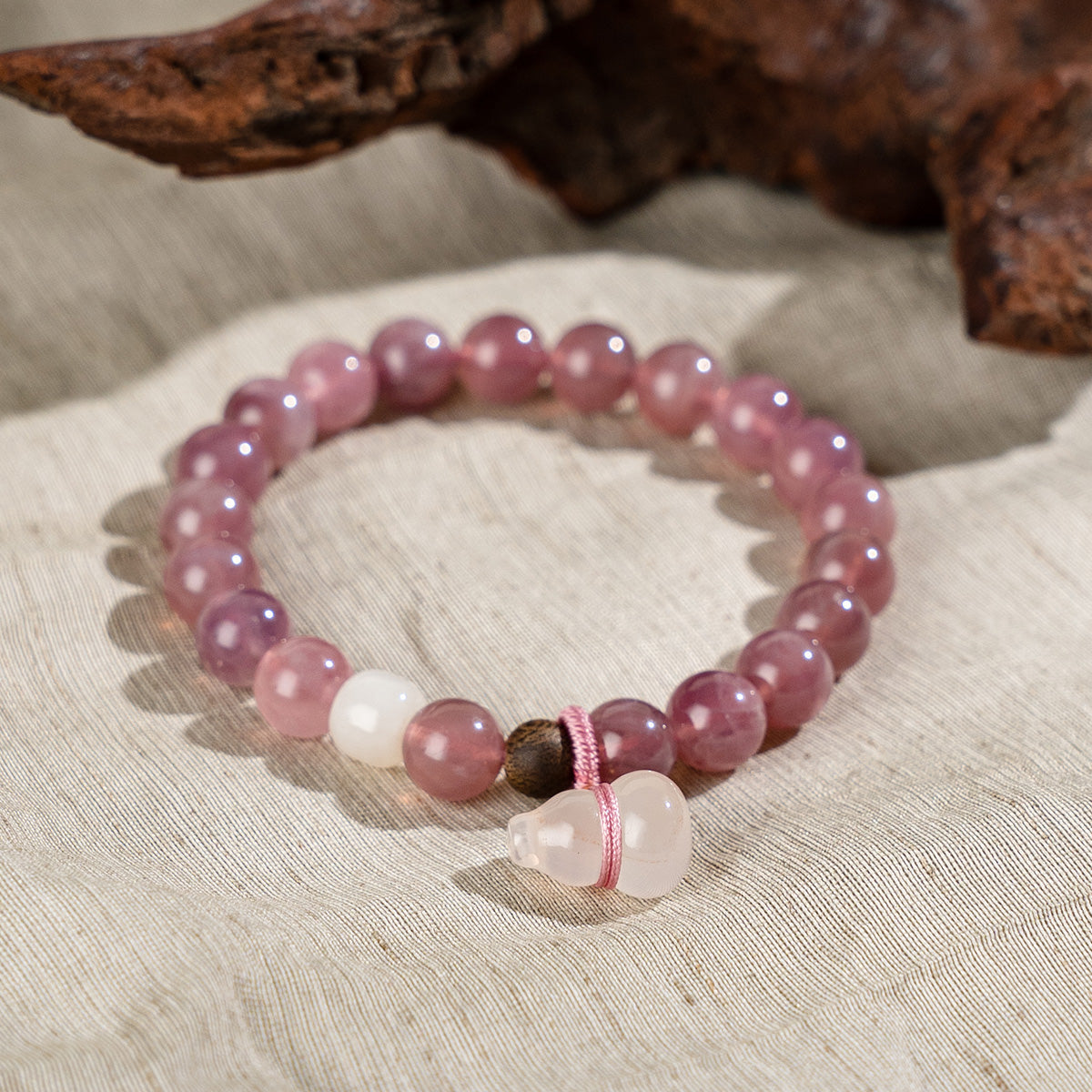 Blush Harmony Crystal Bracelet with Calabash Charm