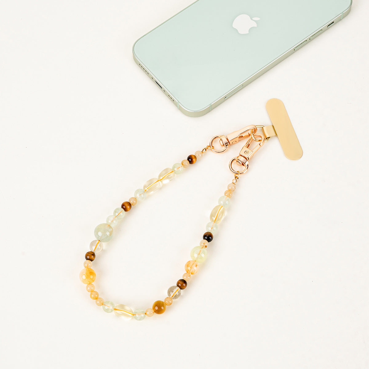 Golden Harmony Crystal Phone Charm
