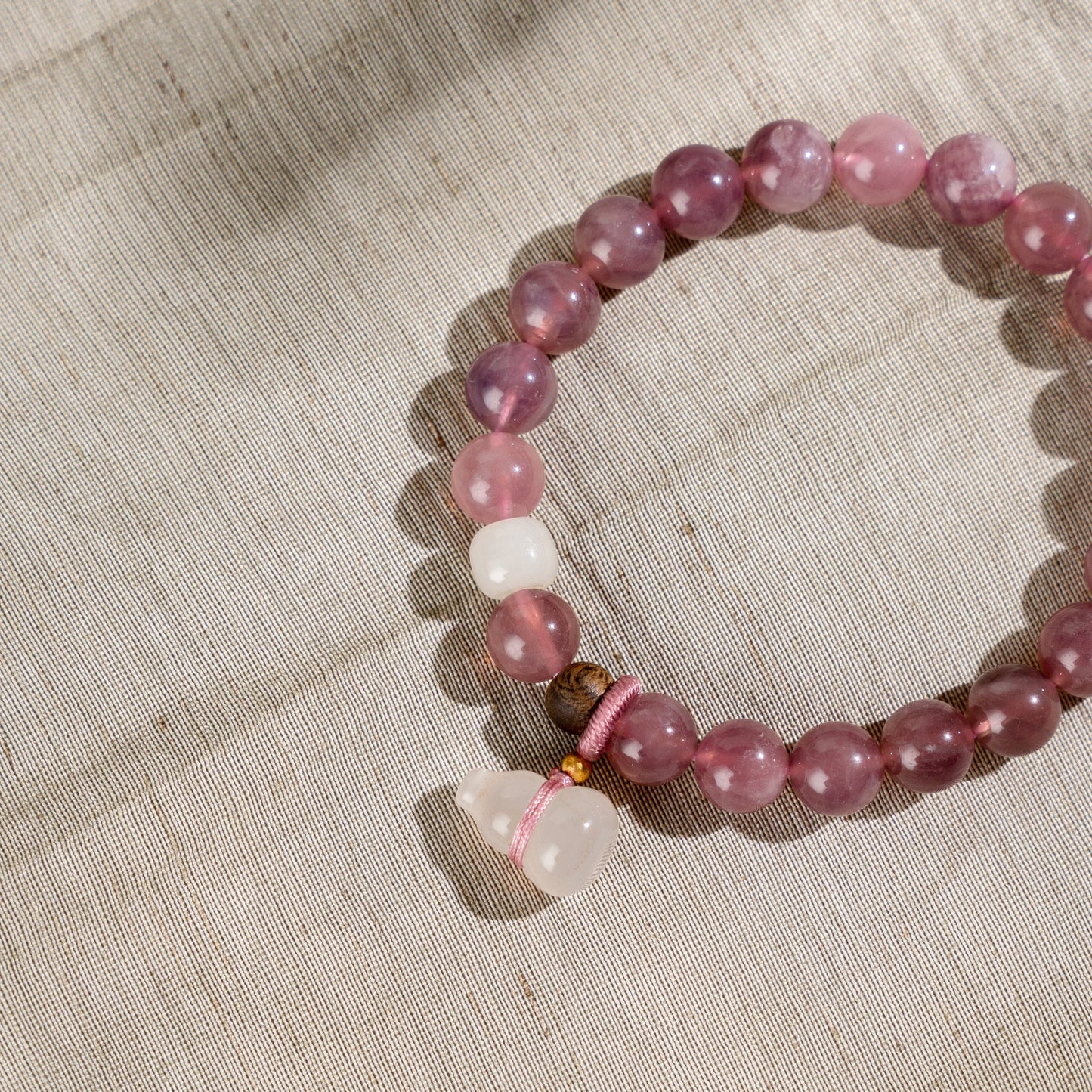 Blush Harmony Crystal Bracelet with Calabash Charm