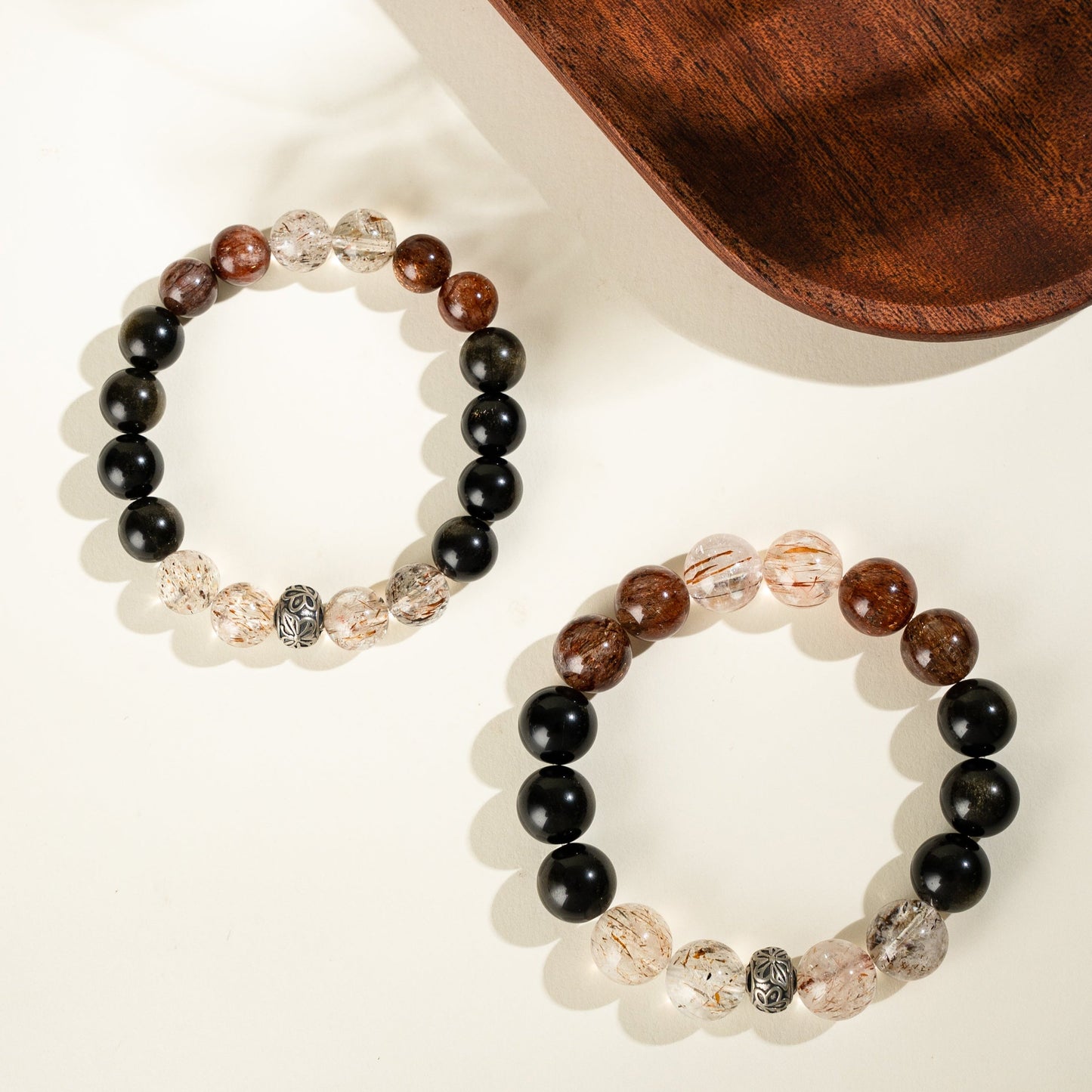 Black Obsidian Harmony Shield Crystal Bracelet