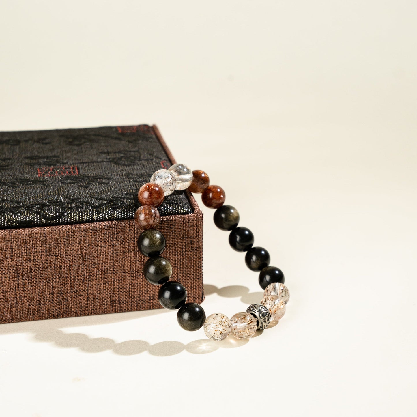 Black Obsidian Harmony Shield Crystal Bracelet