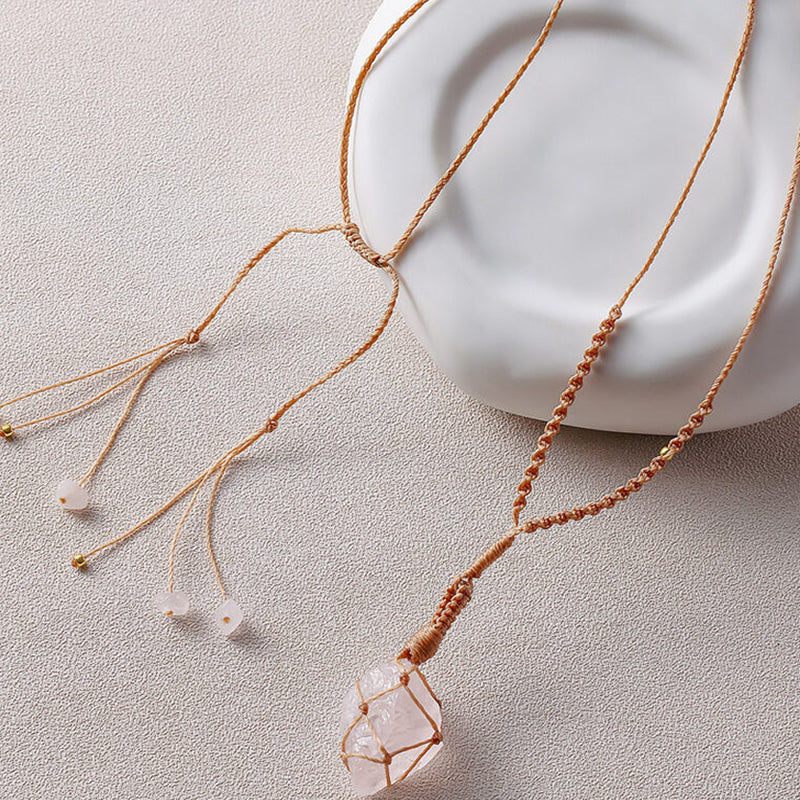 Natural Raw Crystal Irregular Pendant Necklace