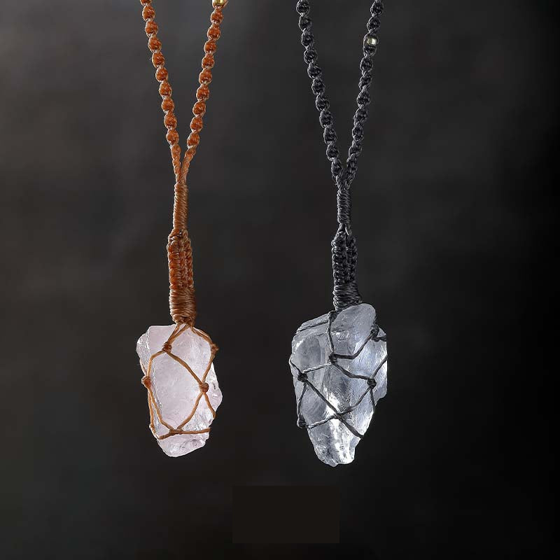 Natural Raw Crystal Irregular Pendant Necklace