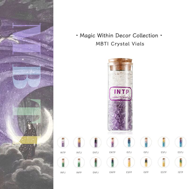 MBTI 16 Personality Exclusive Crystal Vial, Crystal Chip Storage Vial, Personalized Crystal Peripheral Decoration