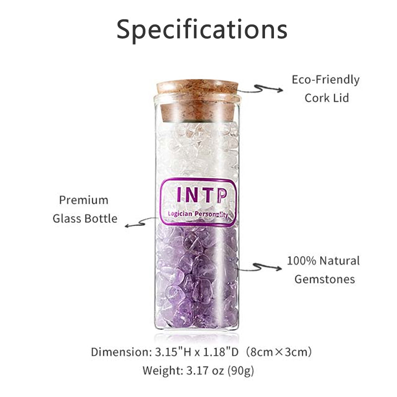 MBTI 16 Personality Exclusive Crystal Vial, Crystal Chip Storage Vial, Personalized Crystal Peripheral Decoration