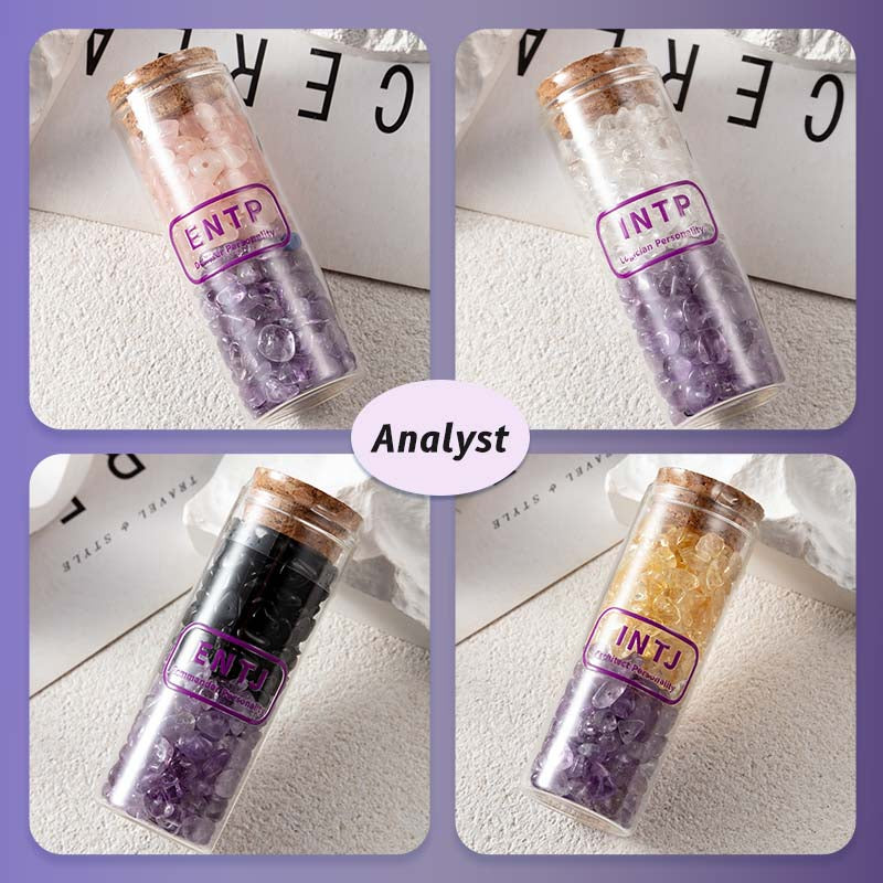 MBTI 16 Personality Exclusive Crystal Vial, Crystal Chip Storage Vial, Personalized Crystal Peripheral Decoration