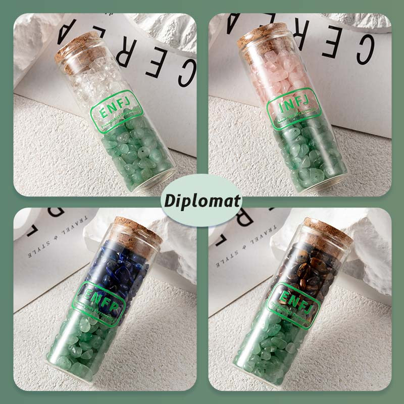 MBTI 16 Personality Exclusive Crystal Vial, Crystal Chip Storage Vial, Personalized Crystal Peripheral Decoration