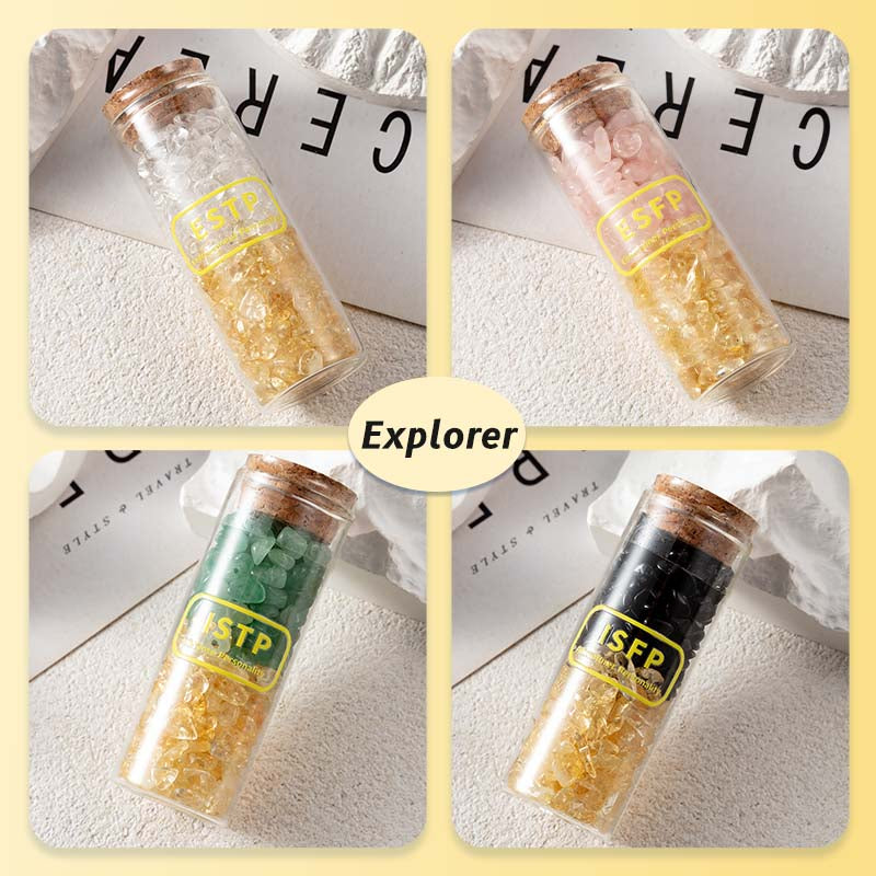 MBTI 16 Personality Exclusive Crystal Vial, Crystal Chip Storage Vial, Personalized Crystal Peripheral Decoration