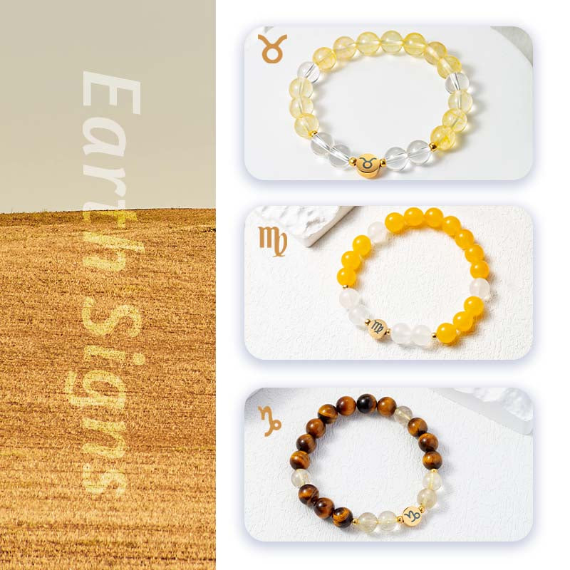 12 Zodiac Energy Crystal Bracelets