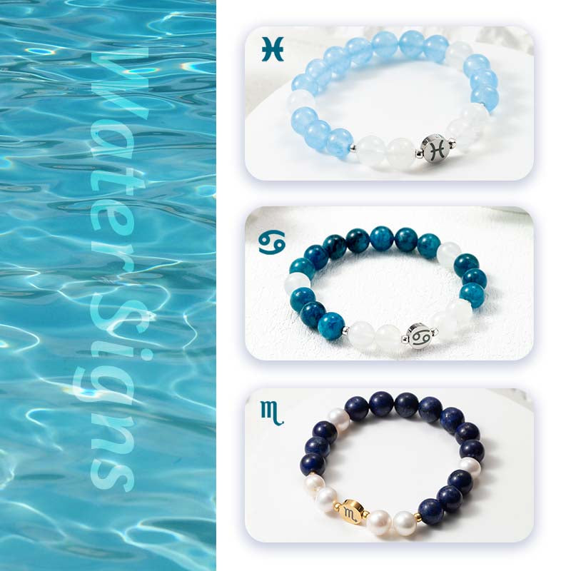 12 Zodiac Energy Crystal Bracelets