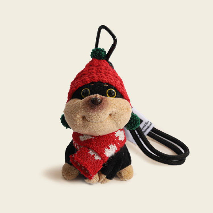 Adorable Bee Puppy Plush Backpack Charm Keychain
