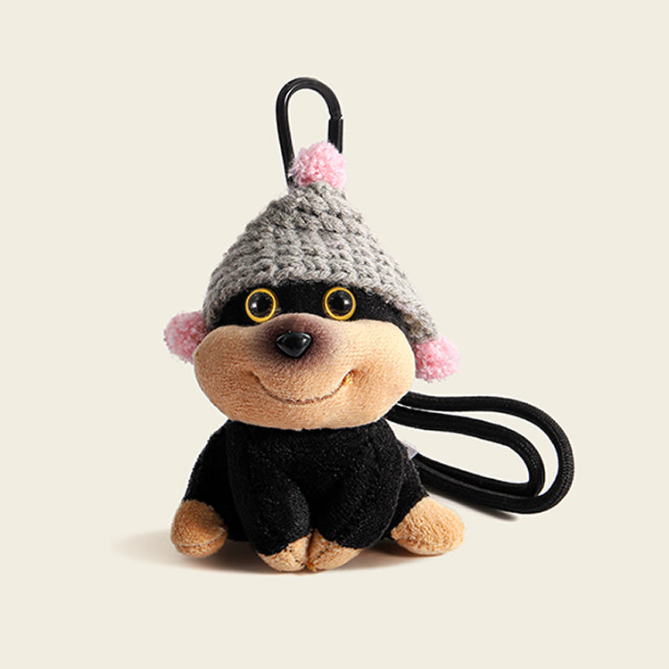 Adorable Bee Puppy Plush Backpack Charm Keychain