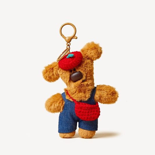 Ankora Red Puppy Plush Charm - Cute Bag Accessory
